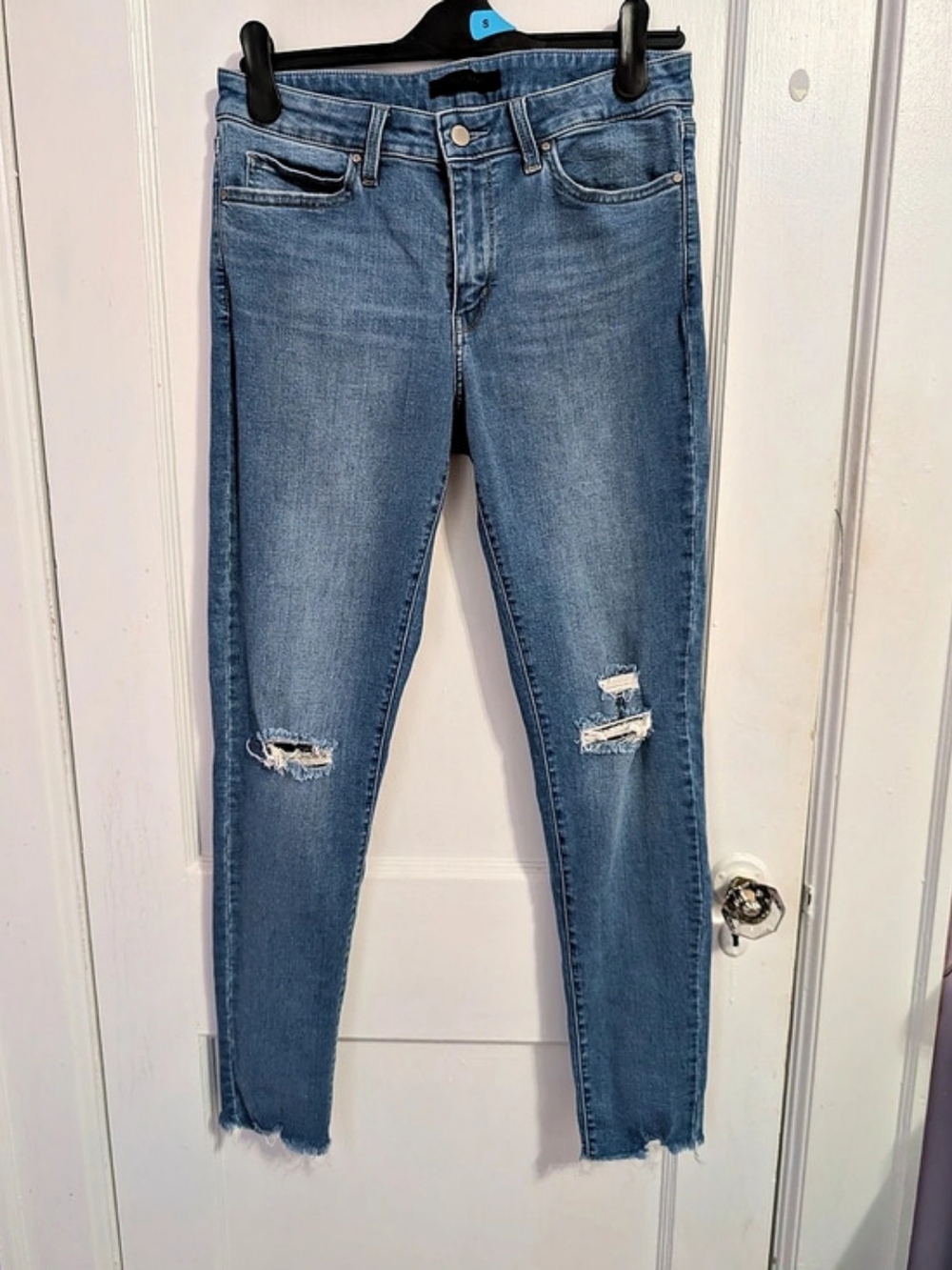 UNIQLO Ultra Stretch Distressed Skinny Jeans Blue Waist 30